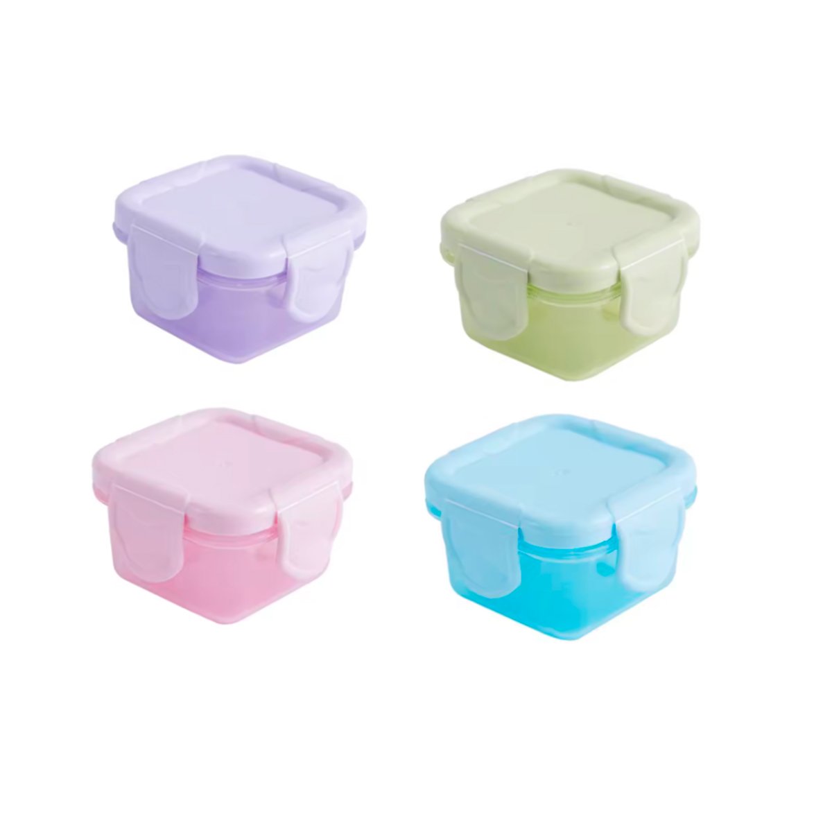ENVASES MINI CON SEGURO 4 PIEZAS MULTICOLOR 7X4CM PARA GUARDAR ALIMENTOS DIARIOS Y+PAPEL REGALO - 1