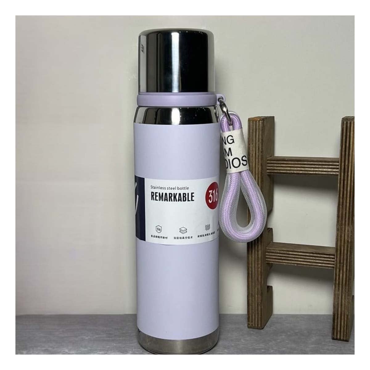BOTELLA TÉRMICA LILA 800ML PARA TRANSPORTE FÁCIL DE BEBIDAS DIARIAS Y+POST IT - 3