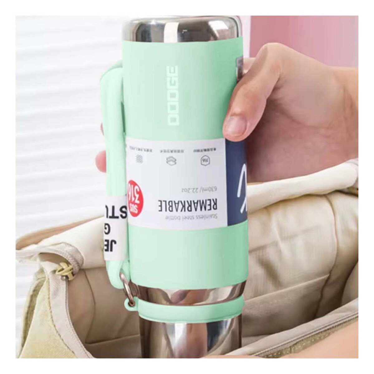 PACK4 ENVASE VERDE AGUA 500ML PARA USO DIARIO EN OFICINA HOGAR Y PICNIC - 5