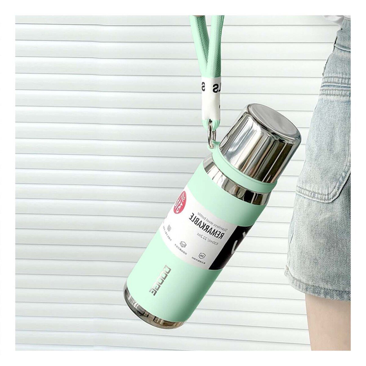 PACK4 ENVASE VERDE AGUA 500ML CON TAPA SEGURA PARA CAFÉ TÉ Y BEBIDAS CALIENTES Y+PAPEL REGALO - 5