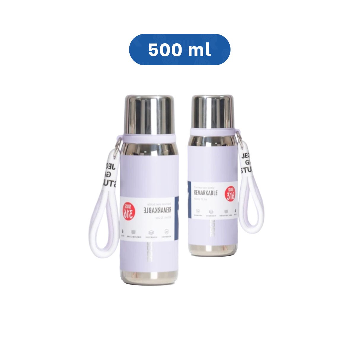 PACK4 ENVASE LILA 500ML CON TAPA SEGURA PARA CAFÉ TÉ Y BEBIDAS CALIENTES Y+PAPEL REGALO - 4