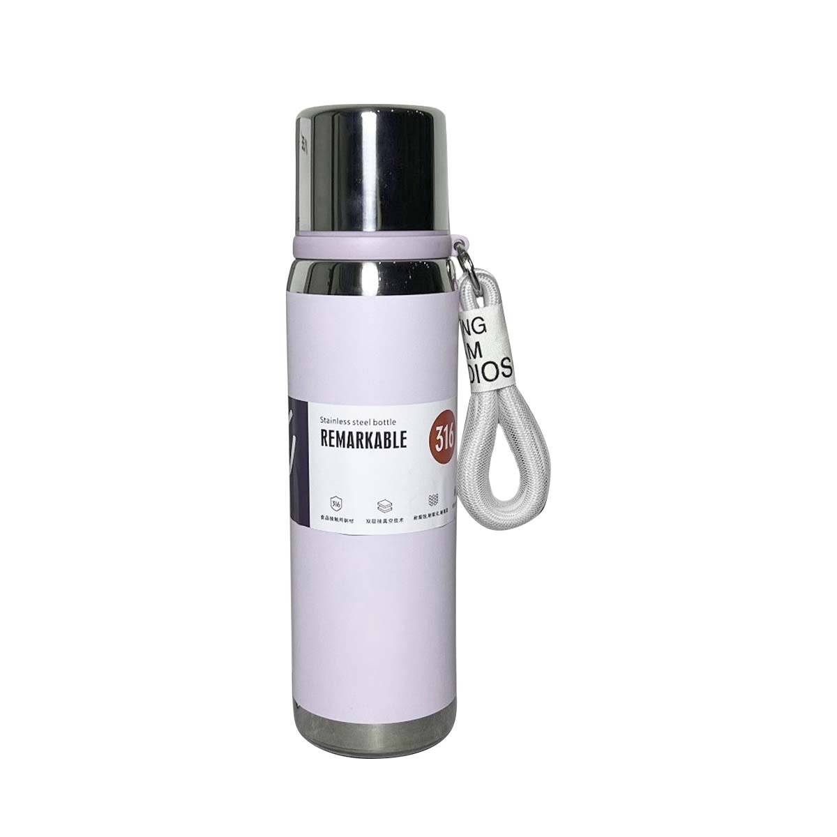 BOTELLA TÉRMICA LILA 800ML CON TAPA HERMÉTICA PARA TRANSPORTE DE BEBIDAS Y+PAPEL REGALO - 1
