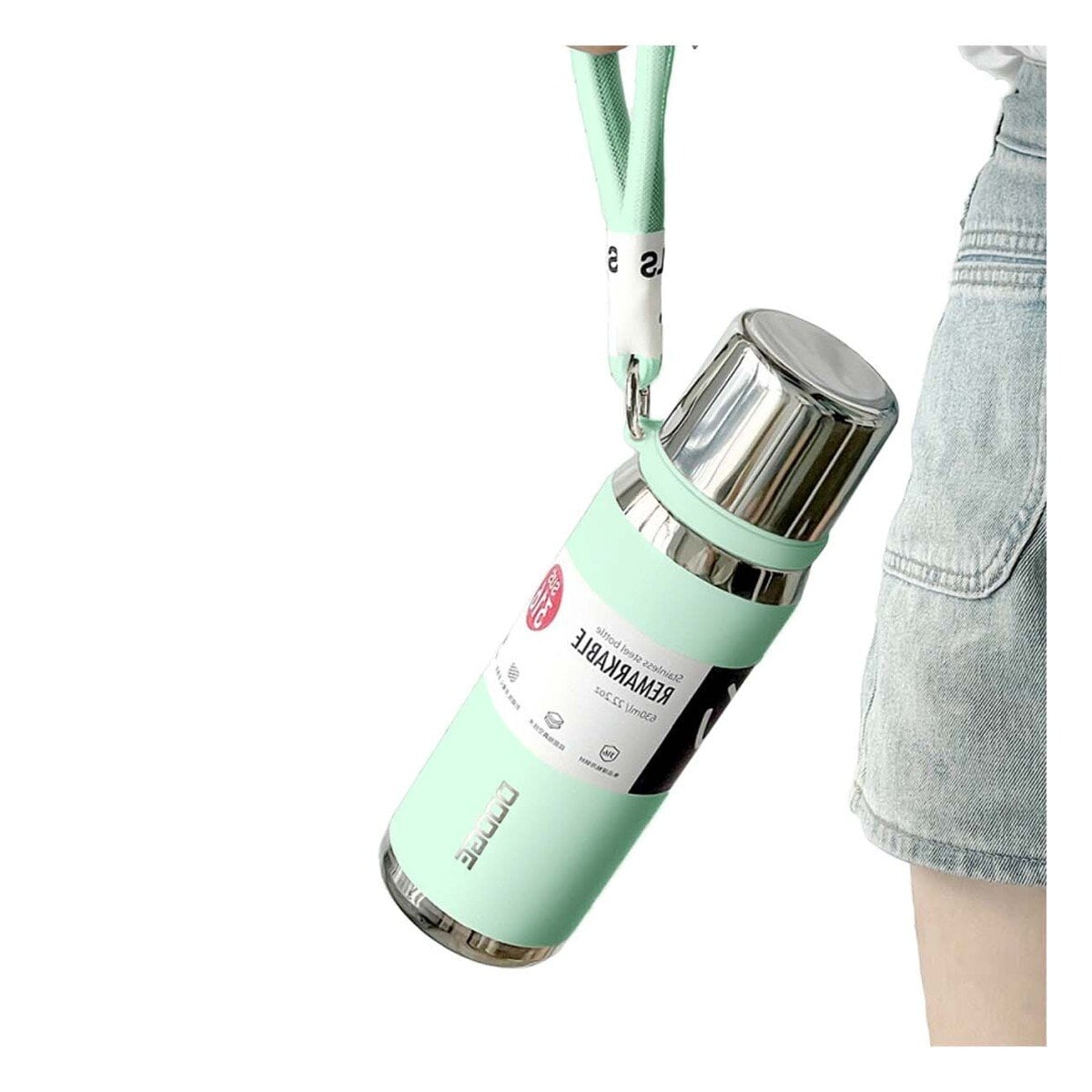 BOTELLA TÉRMICA VERDE AGUA 500ML CON TAPA HERMÉTICA PARA TRANSPORTE DE BEBIDAS Y+PAPEL REGALO - 1