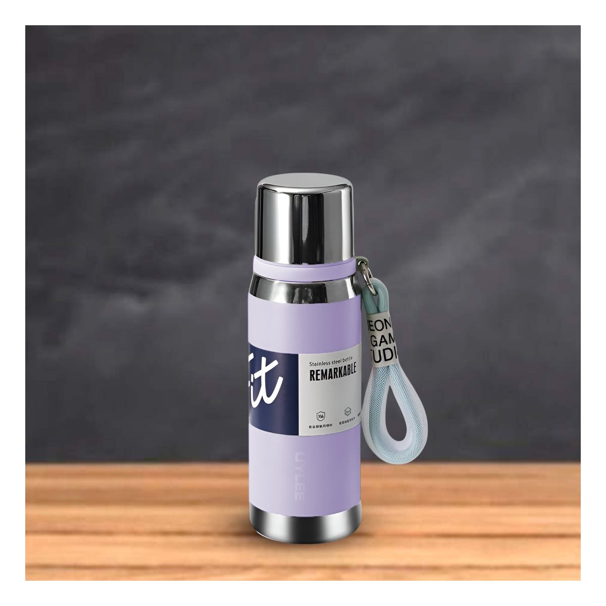 PACK4 CONTENEDOR LILA 800ML CON TAPA SEGURA PARA CAFÉ TÉ Y BEBIDAS CALIENTES Y+REGALO STICKER - 5