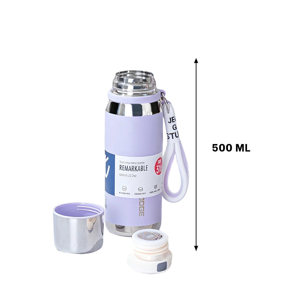 PACK4 ENVASE LILA 500ML PARA USO DIARIO EN OFICINA HOGAR Y PICNIC - 4