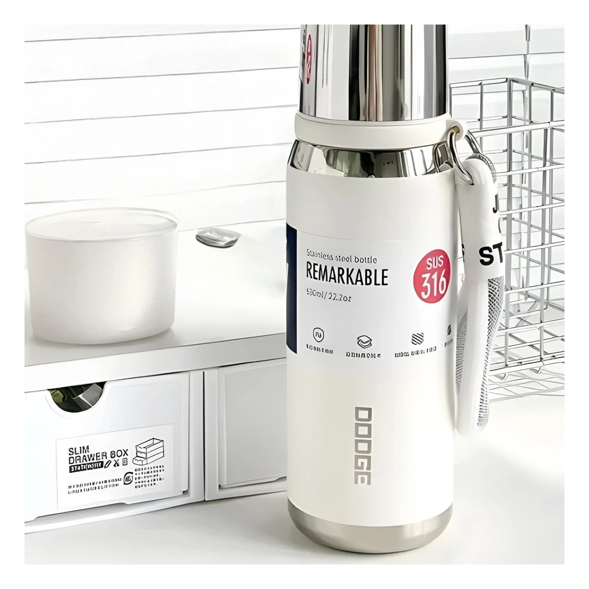 PACK2 ENVASE BLANCO 500ML CON TAPA HERMÉTICA PARA TRANSPORTE DE BEBIDAS Y+REGALO STICKER - 3