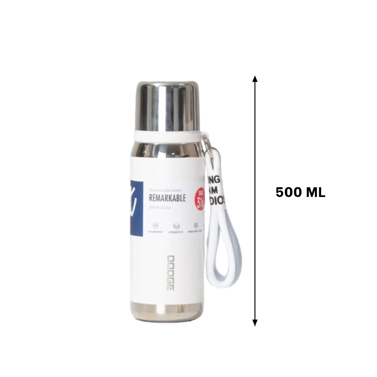 PACK2 ENVASE BLANCO 500ML CON TAPA HERMÉTICA PARA TRANSPORTE DE BEBIDAS Y+REGALO STICKER - 4