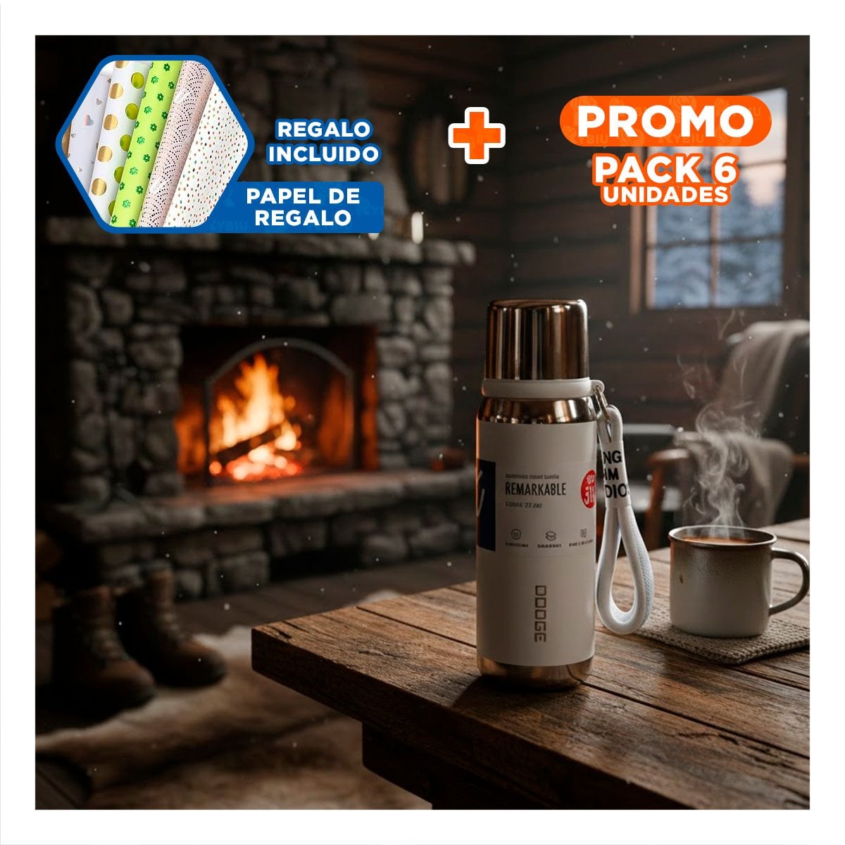 PACK6 CONTENEDOR BLANCO 500ML CON TAPA HERMÉTICA PARA TRANSPORTE DE BEBIDAS Y+PAPEL REGALO - 1