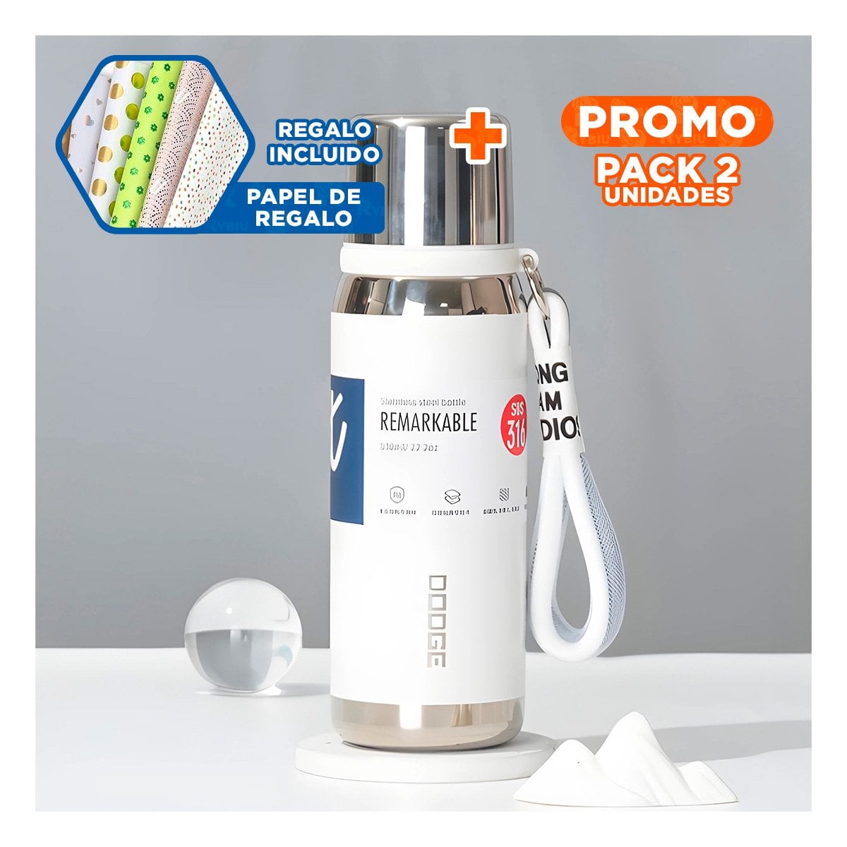 PACK2 ENVASE BLANCO 500ML PARA CAFÉ TÉ Y BEBIDAS DIARIAS EN OFICINA Y HOGAR Y+PAPEL REGALO - 1