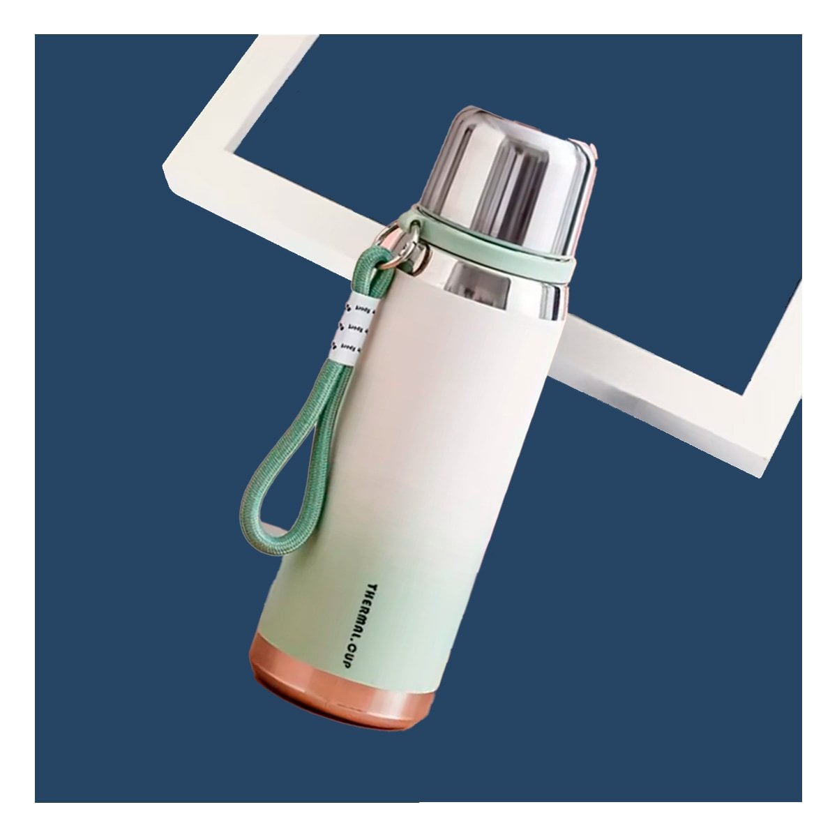 PACK6 CONTENEDOR DEGRADADO VERDE AGUA 800ML USO DIARIO OFICINA HOGAR Y+REGALO STICKER - 3