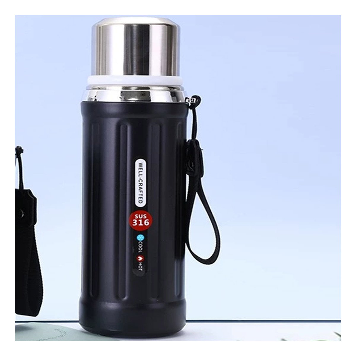 PACK4 RECIPIENTE 800ML NEGRO DOBLE CAPA PARA MANTENER TEMPERATURA POR HORAS - 2