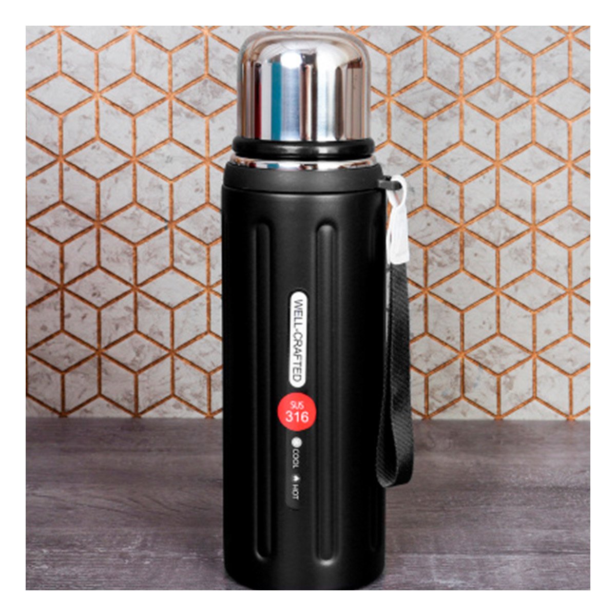 PACK4 RECIPIENTE 800ML NEGRO DOBLE CAPA PARA MANTENER TEMPERATURA POR HORAS - 3