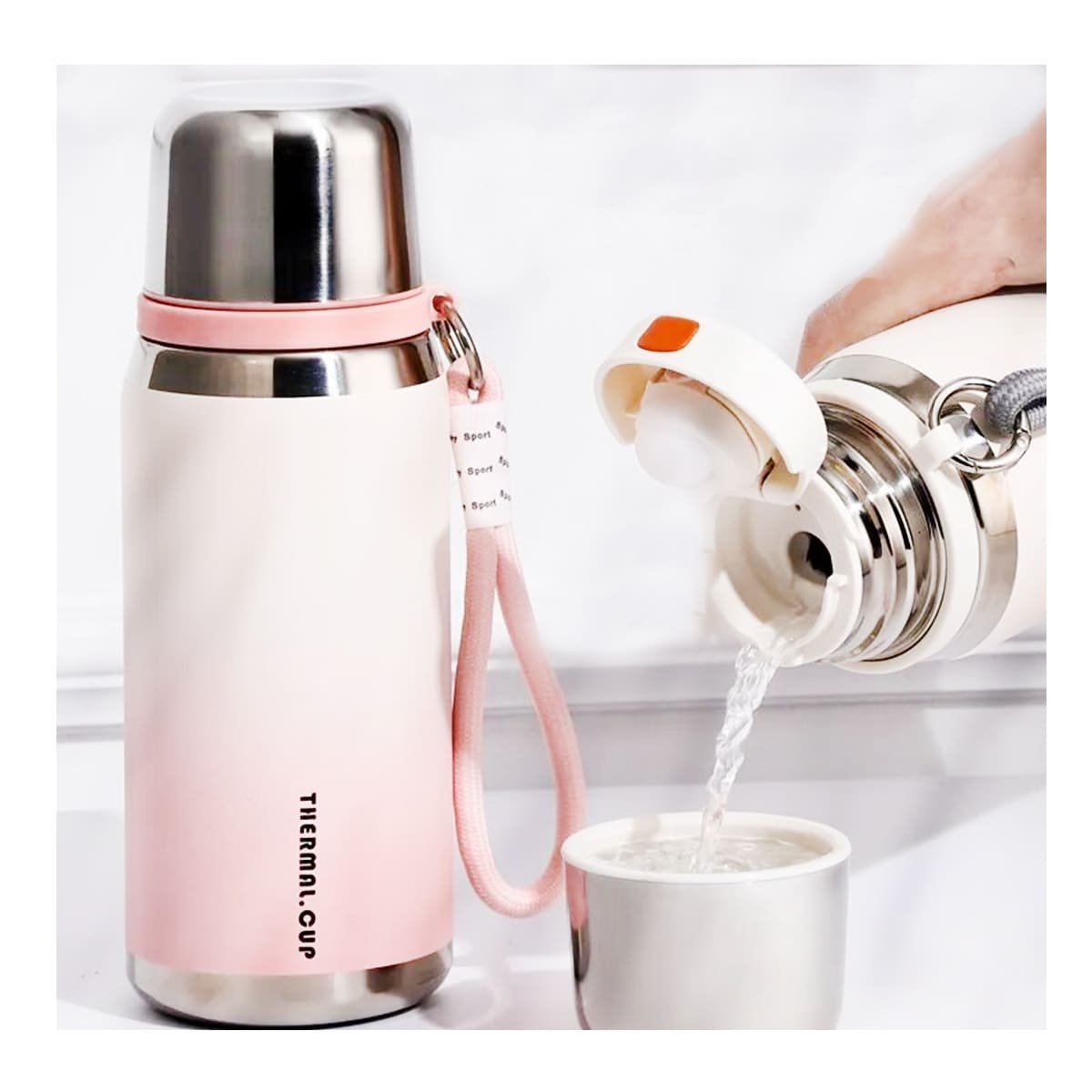 PACK4 RECIPIENTE 800ML ROSADO RESISTENTE Y DURADERO PARA USO DIARIO Y CASA Y+REGALO STICKER - 3