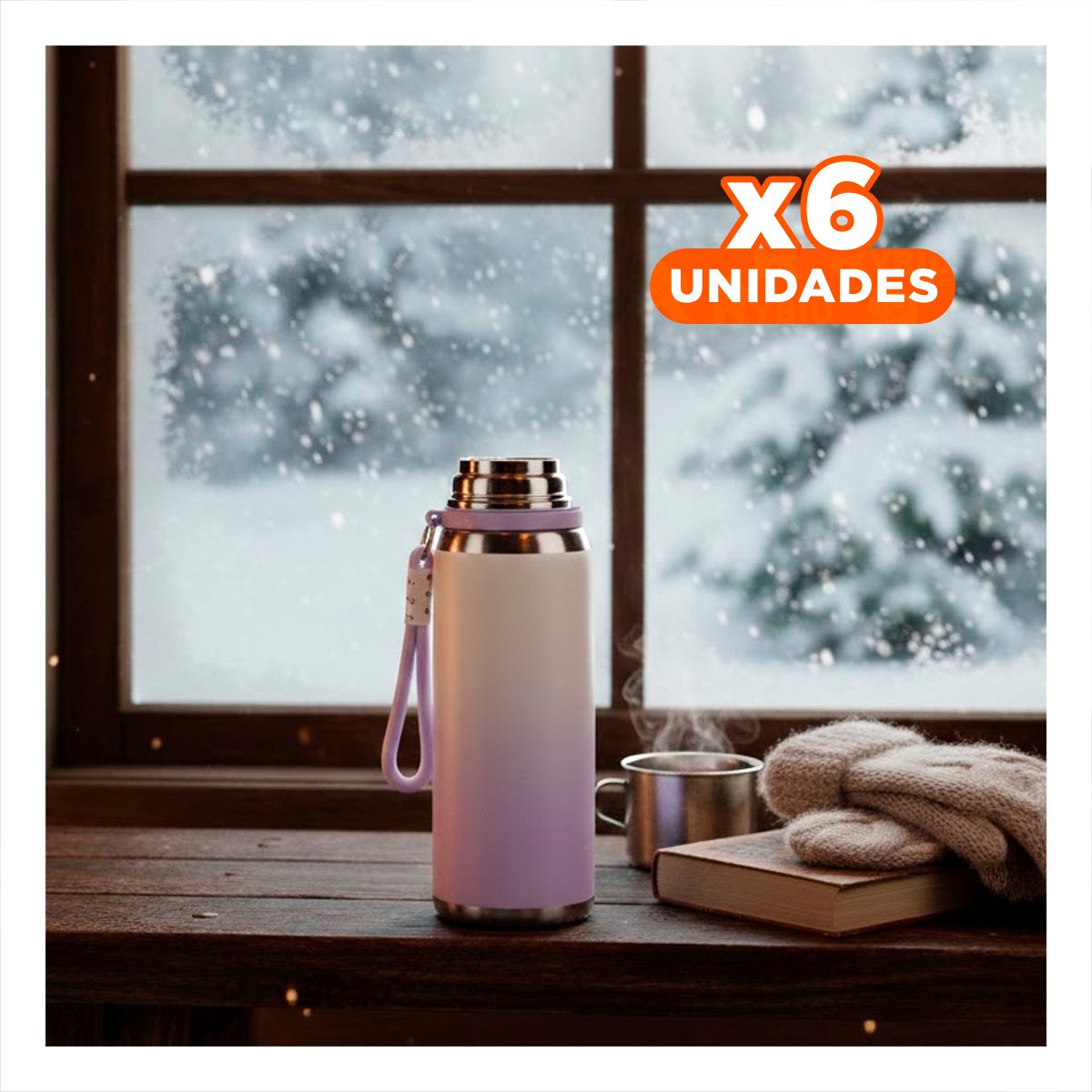 PACK6 COPA 800ML LILA LIGERA Y COMODA PARA LLEVAR BEBIDAS DIARIAS Y+REGALO STICKER - 1