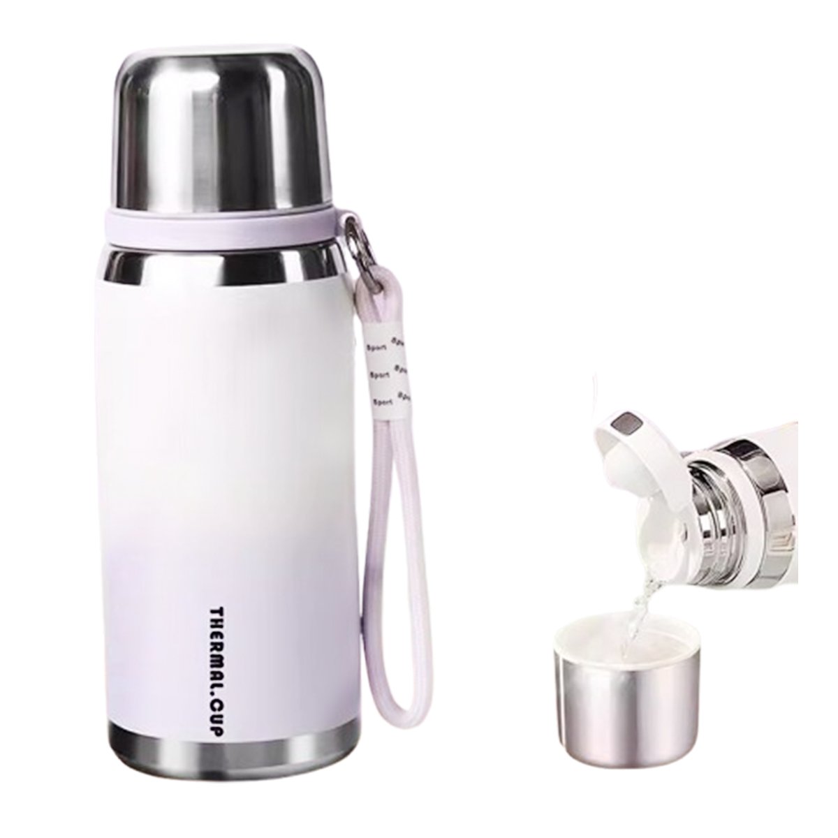 PACK6 COPA 800ML LILA LIGERA Y COMODA PARA LLEVAR BEBIDAS DIARIAS Y+REGALO STICKER - 2