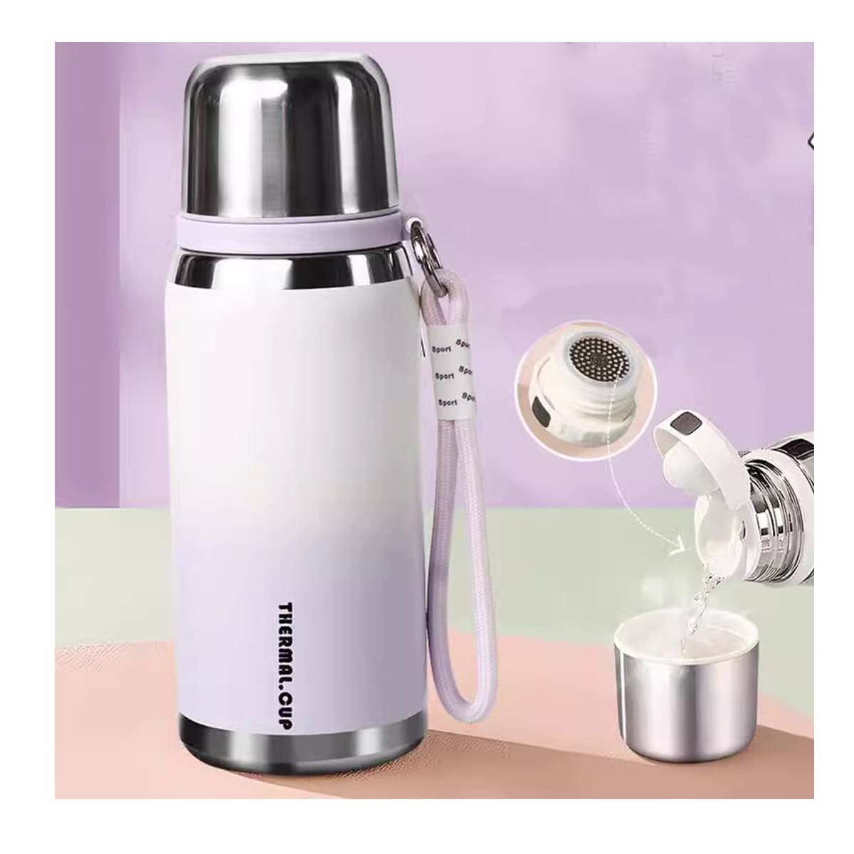PACK6 COPA 800ML LILA LIGERA Y COMODA PARA LLEVAR BEBIDAS DIARIAS Y+REGALO STICKER - 3