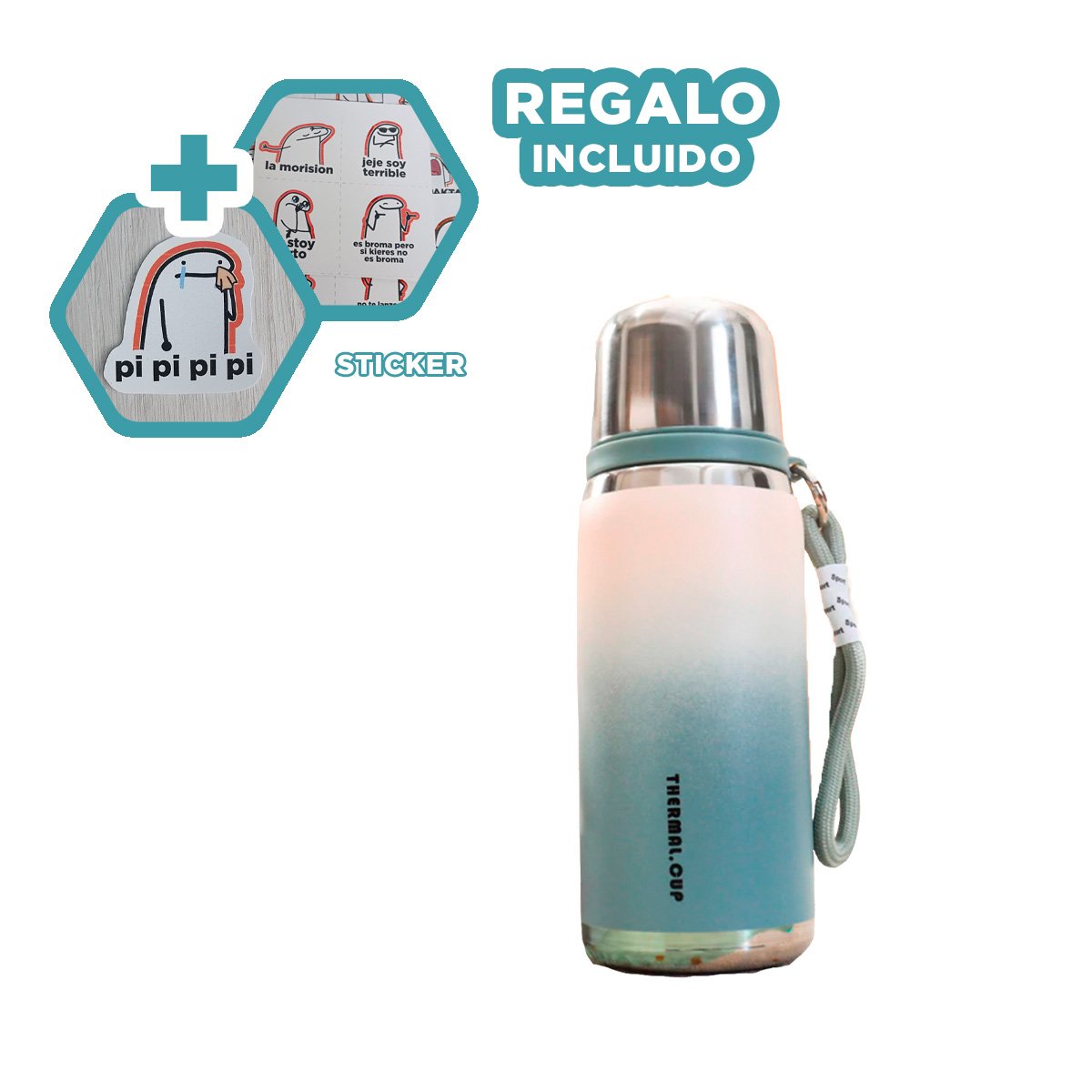 VASO 800ML AZUL RESISTENTE Y DURADERO PARA LLEVAR BEBIDAS A TODOS LADOS Y+REGALO STICKER - 1