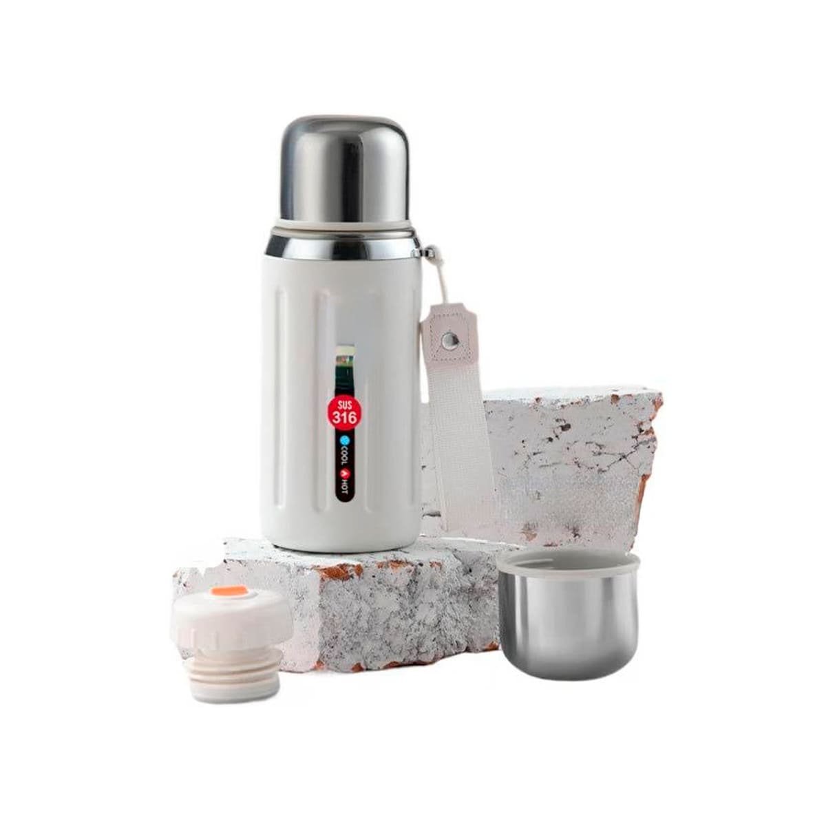 PACK4 RECIPIENTE 800ML BLANCO CON DISEÑO MODERNO Y TAPA HERMETICA PARA OFICINA Y+PAPEL REGALO - 3