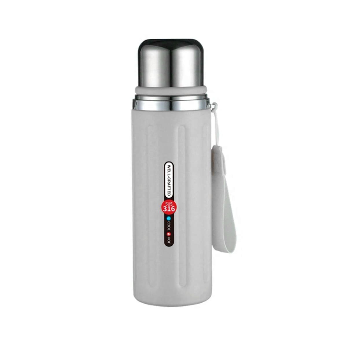 VASO 800ML BLANCO CON TAPA SEGURA Y DISEÑO MODERNO PARA OFICINA Y HOGAR Y+PAPEL REGALO - 1
