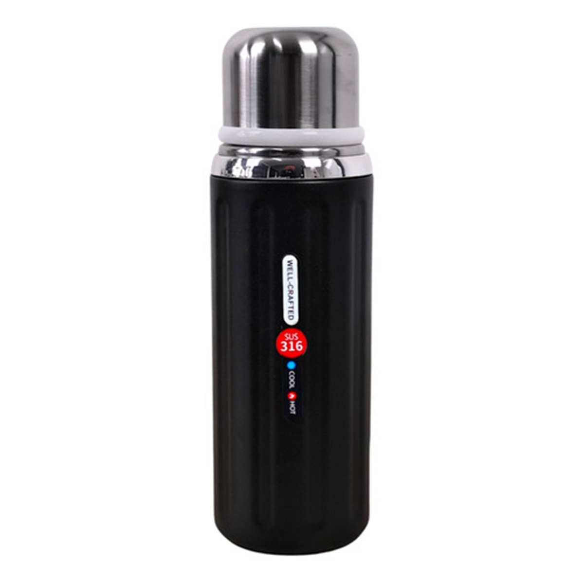 PACK4 RECIPIENTE 800ML NEGRO CON DISEÑO MODERNO Y TAPA HERMETICA PARA OFICINA Y+PAPEL REGALO - 3