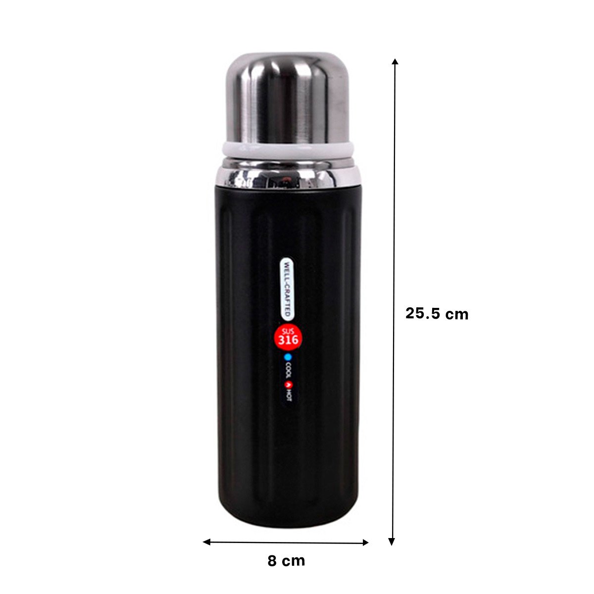 PACK4 RECIPIENTE 800ML NEGRO CON DISEÑO MODERNO Y TAPA HERMETICA PARA OFICINA Y+PAPEL REGALO - 4