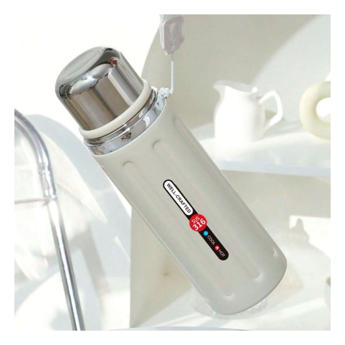 VASO 800ML BLANCO DEGRADADO PARA MANTENER BEBIDAS CALIENTES Y FRIAS - 2