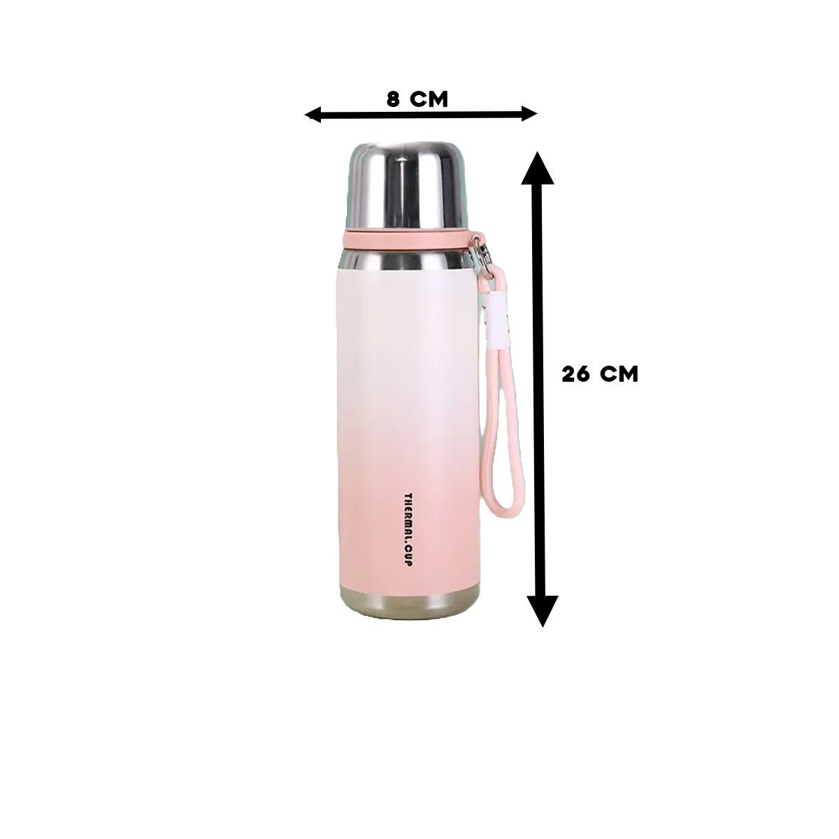 PACK2 RECIPIENTE 800ML ROSADO LIGERO Y COMODO PARA TRANSPORTAR BEBIDAS DIARIAS Y+REGALO STICKER - 4