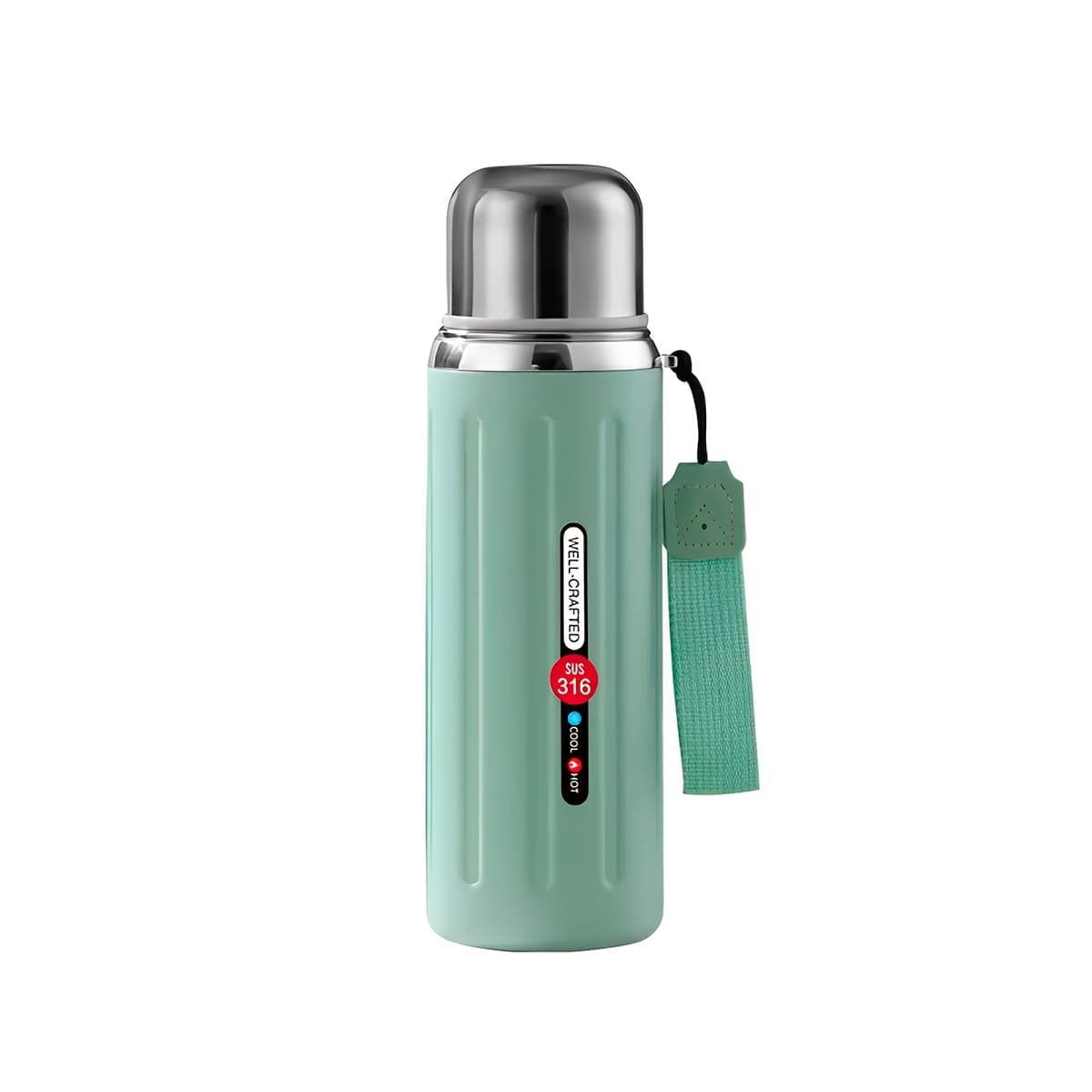 PACK2 RECIPIENTE 800ML VERDE AGUA LIGERO Y COMODO PARA TRANSPORTAR BEBIDAS Y+REGALO STICKER - 2