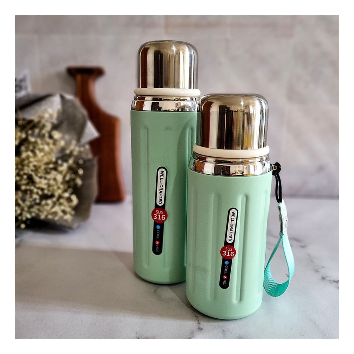 VASO 800ML VERDE AGUA RESISTENTE Y DURADERO PARA LLEVAR BEBIDAS A TODOS LADOS Y+REGALO STICKER - 2