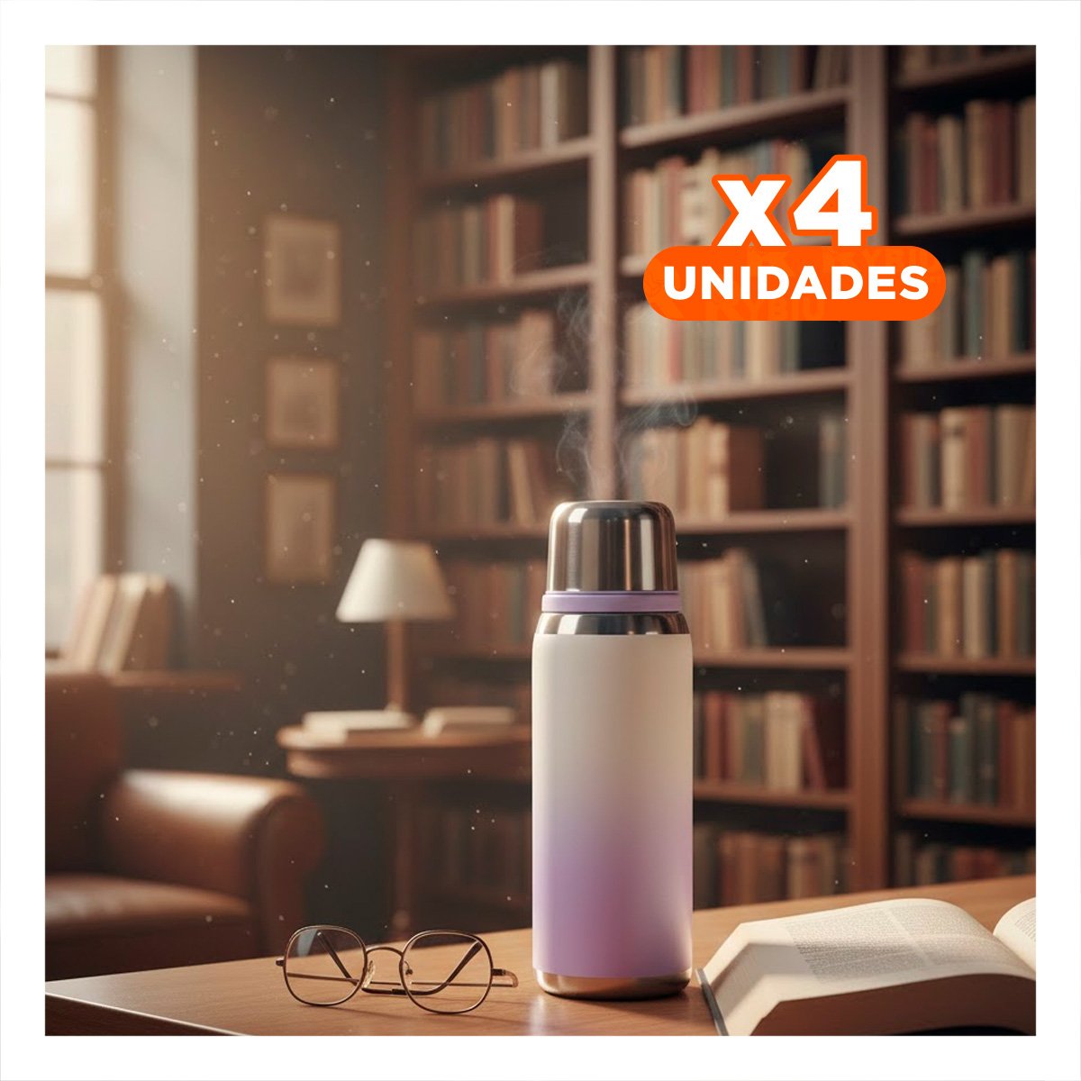 PACK4 RECIPIENTE 800ML LILA DOBLE CAPA PARA MANTENER TEMPERATURA POR HORAS - 1