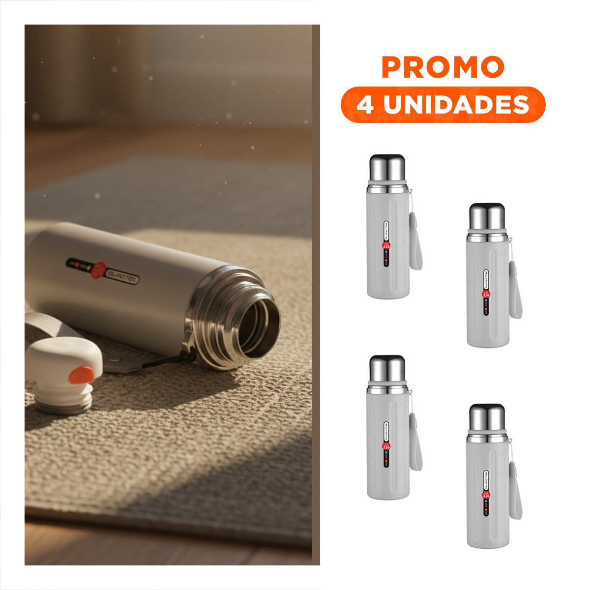 PACK4 RECIPIENTE 800ML BLANCO RESISTENTE Y DURADERO PARA USO DIARIO Y CASA Y+REGALO STICKER - 1