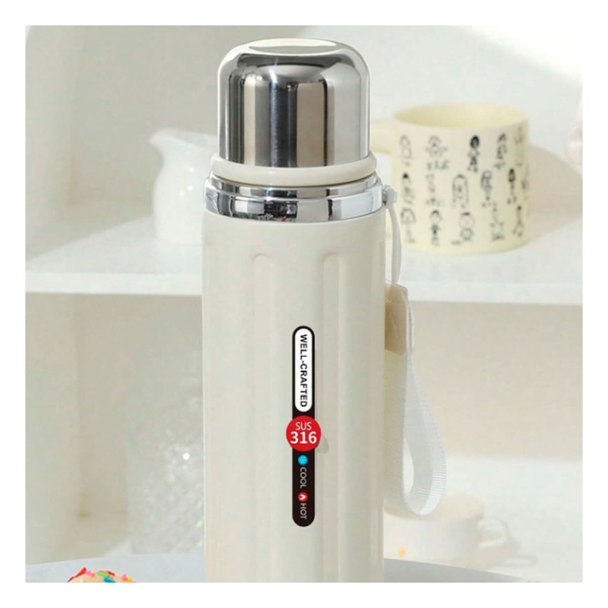PACK4 RECIPIENTE 800ML BLANCO RESISTENTE Y DURADERO PARA USO DIARIO Y CASA Y+REGALO STICKER - 3