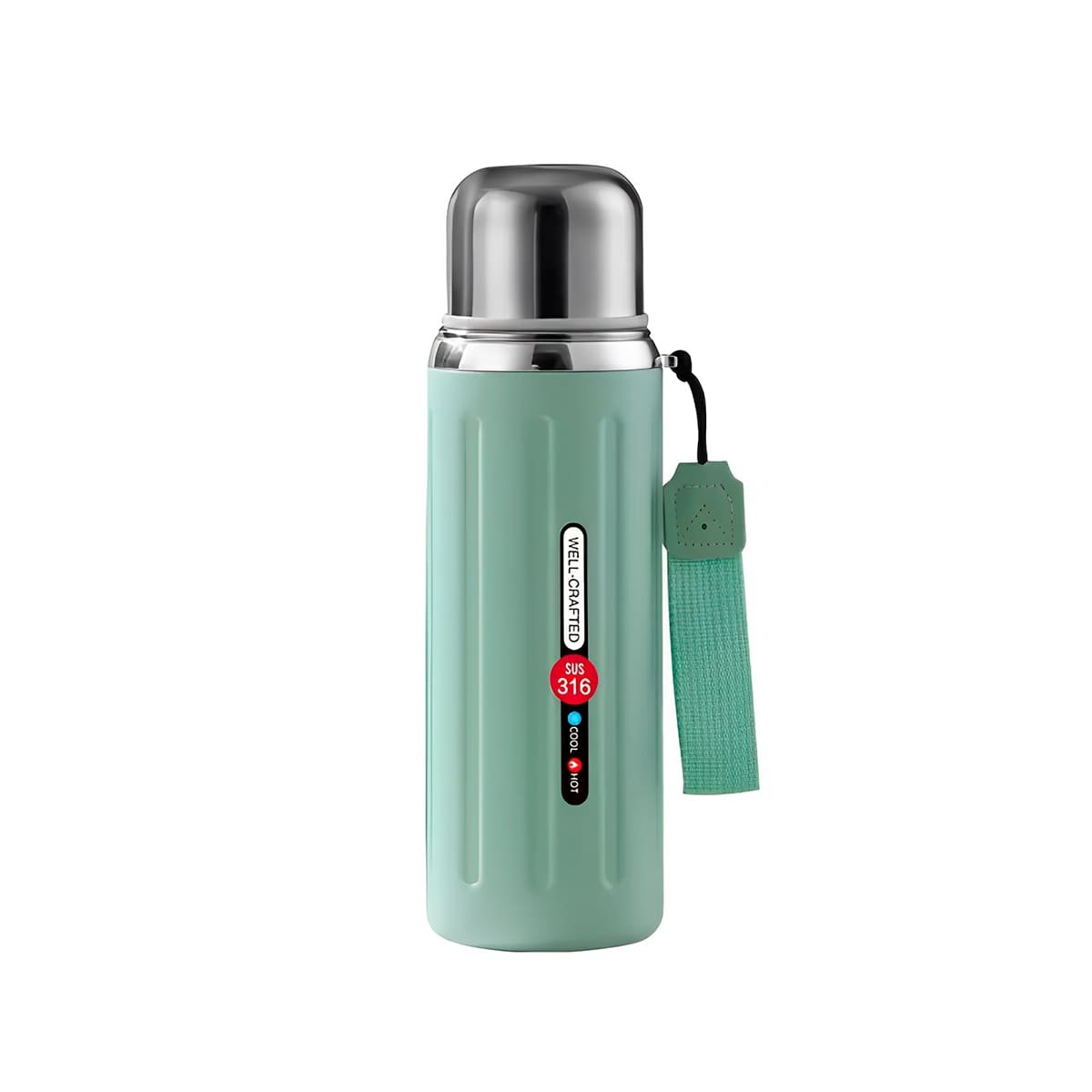 VASO 800ML VERDE AGUA CON TAPA SEGURA Y DISEÑO MODERNO PARA OFICINA Y HOGAR Y+PAPEL REGALO - 1
