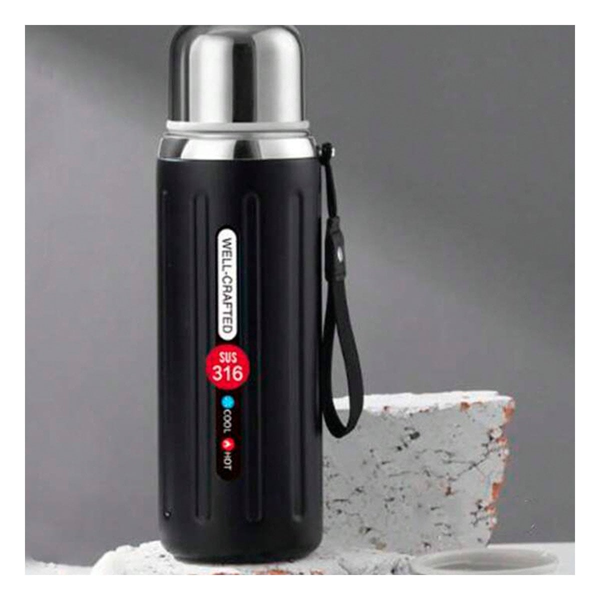 PACK6 COPA 800ML NEGRO CON TAPA HERMETICA Y DISEÑO MODERNO PARA OFICINA O CASA - 5