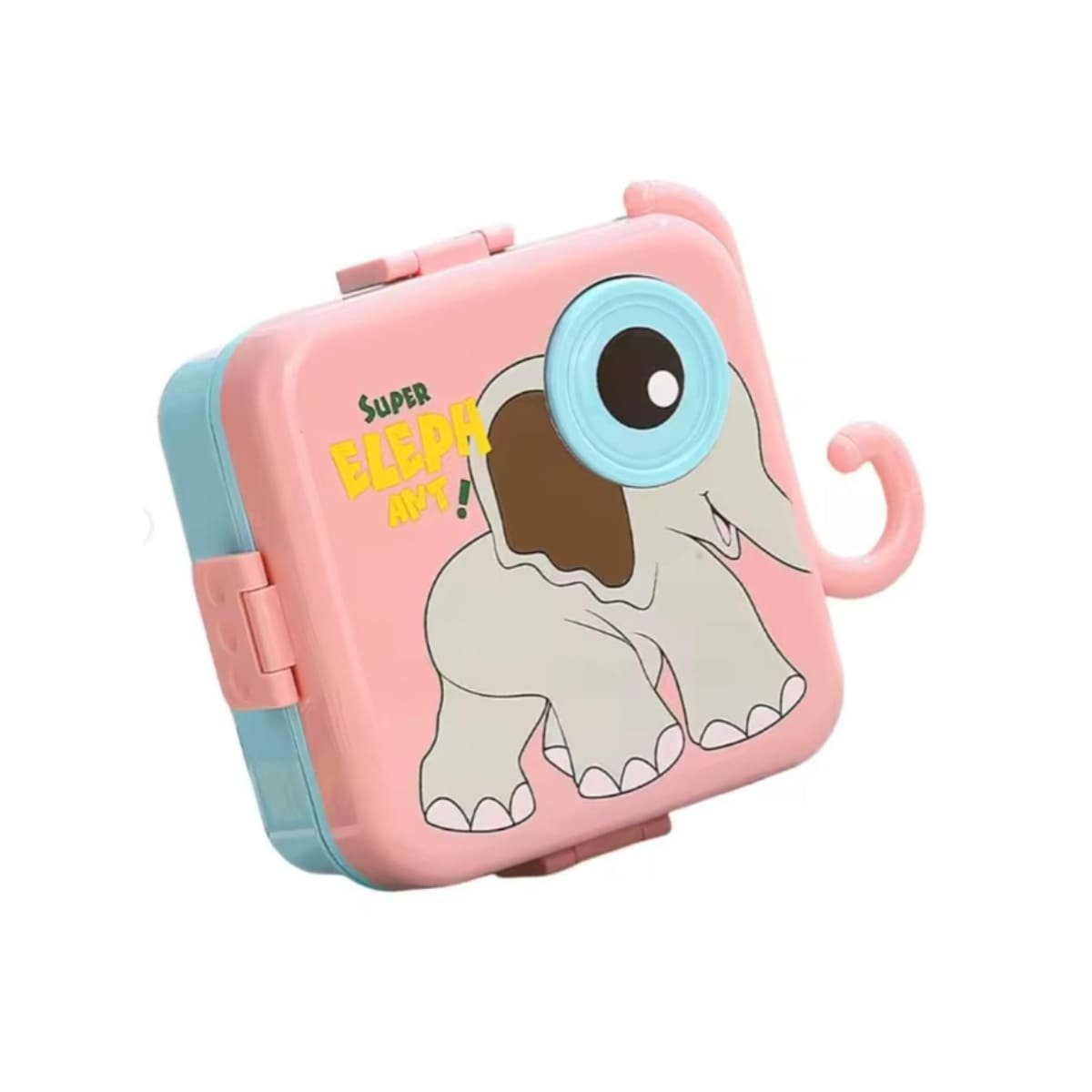 CONTENEDOR ELEFANTE CON OJO MINI TAPER PARA PREPARACIONES ROSADO 1600ML Y+REGALO STICKER - 3