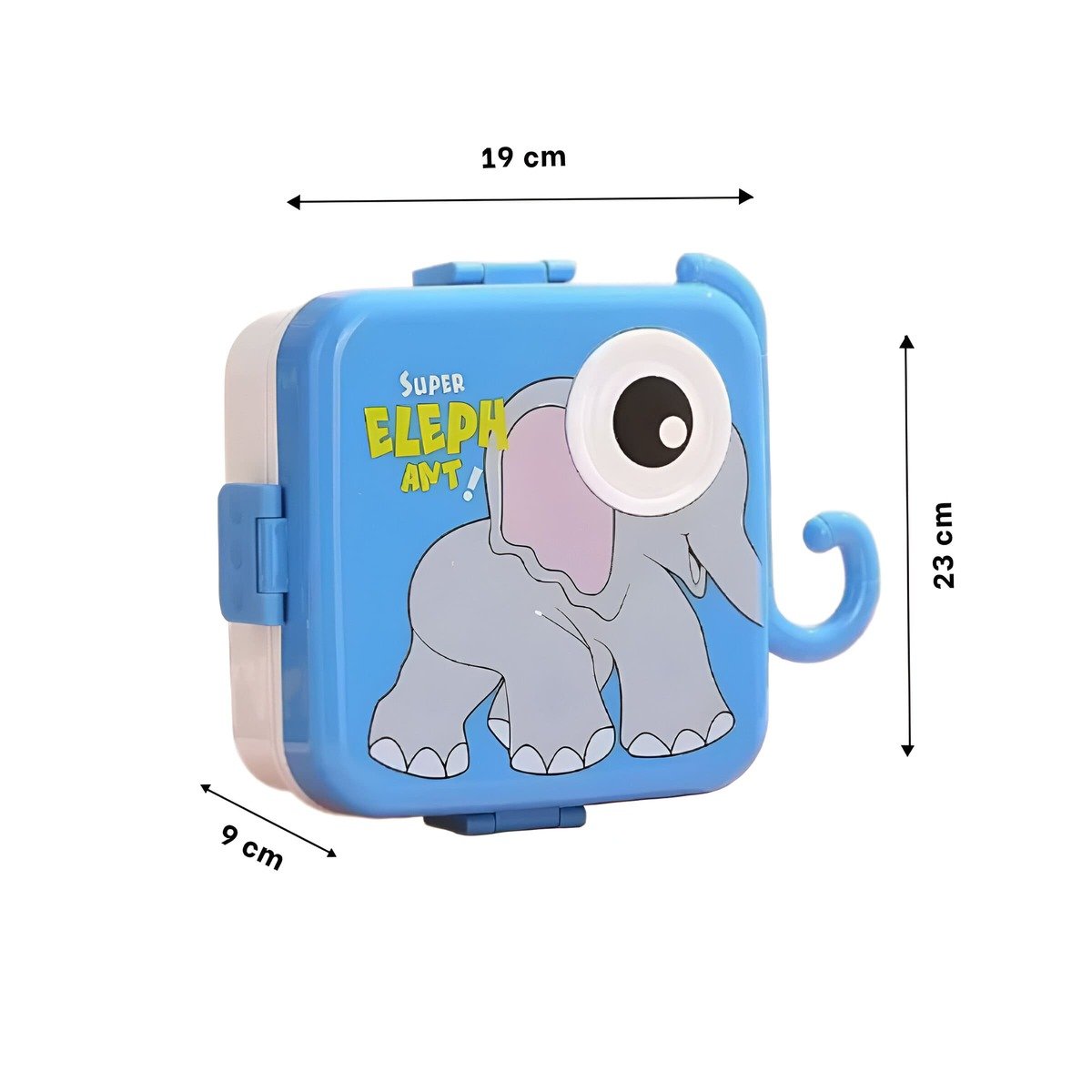 CONTENEDOR ESTILO ELEFANTE CON 3 DIVISIONES PARA ENSALADAS Y QUESOS AZUL - 4