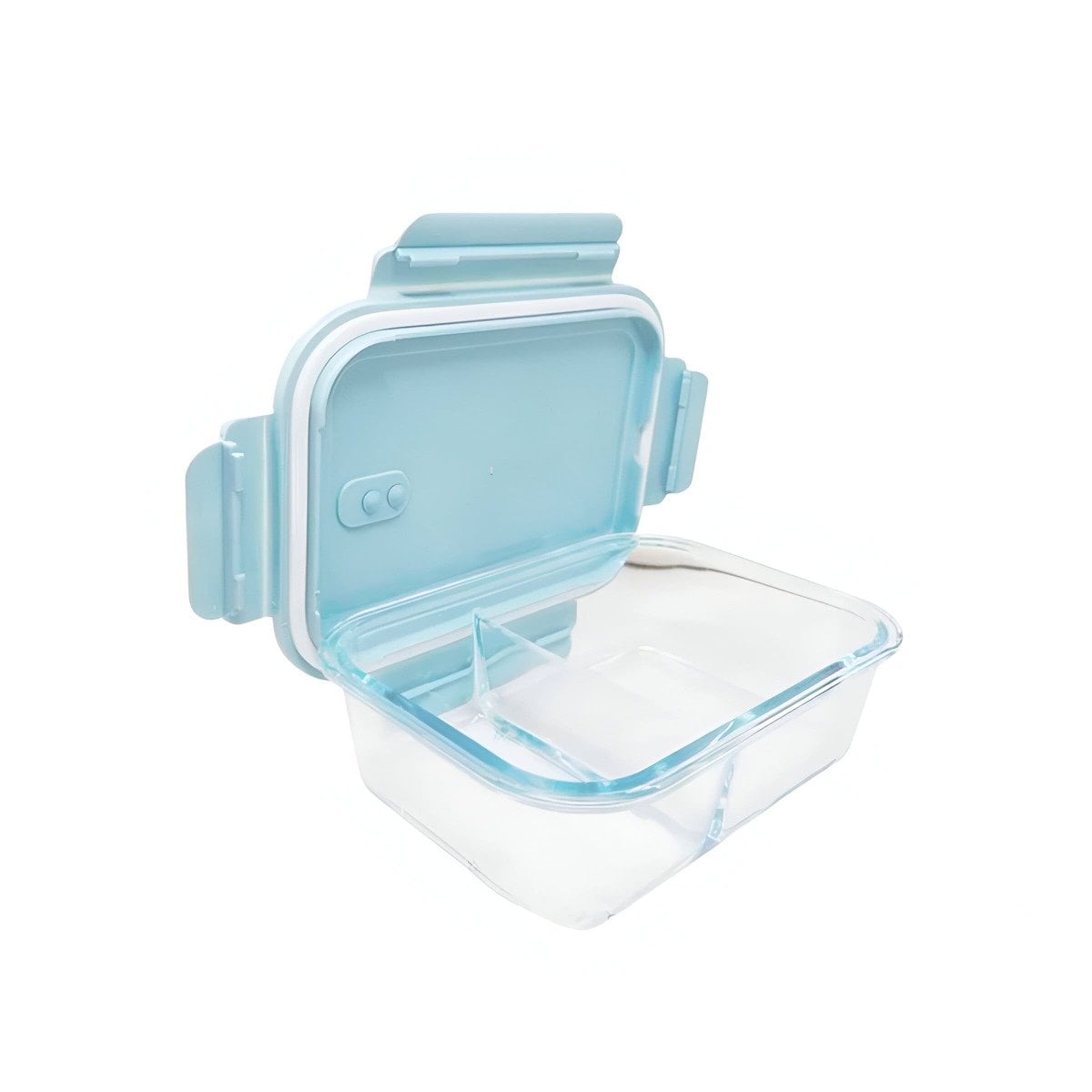 CONTENEDOR HERMETICO CON 2 COMPARTIMENTOS PARA COMIDAS Y FRUTAS CELESTE Y+REGALO STICKER - 3