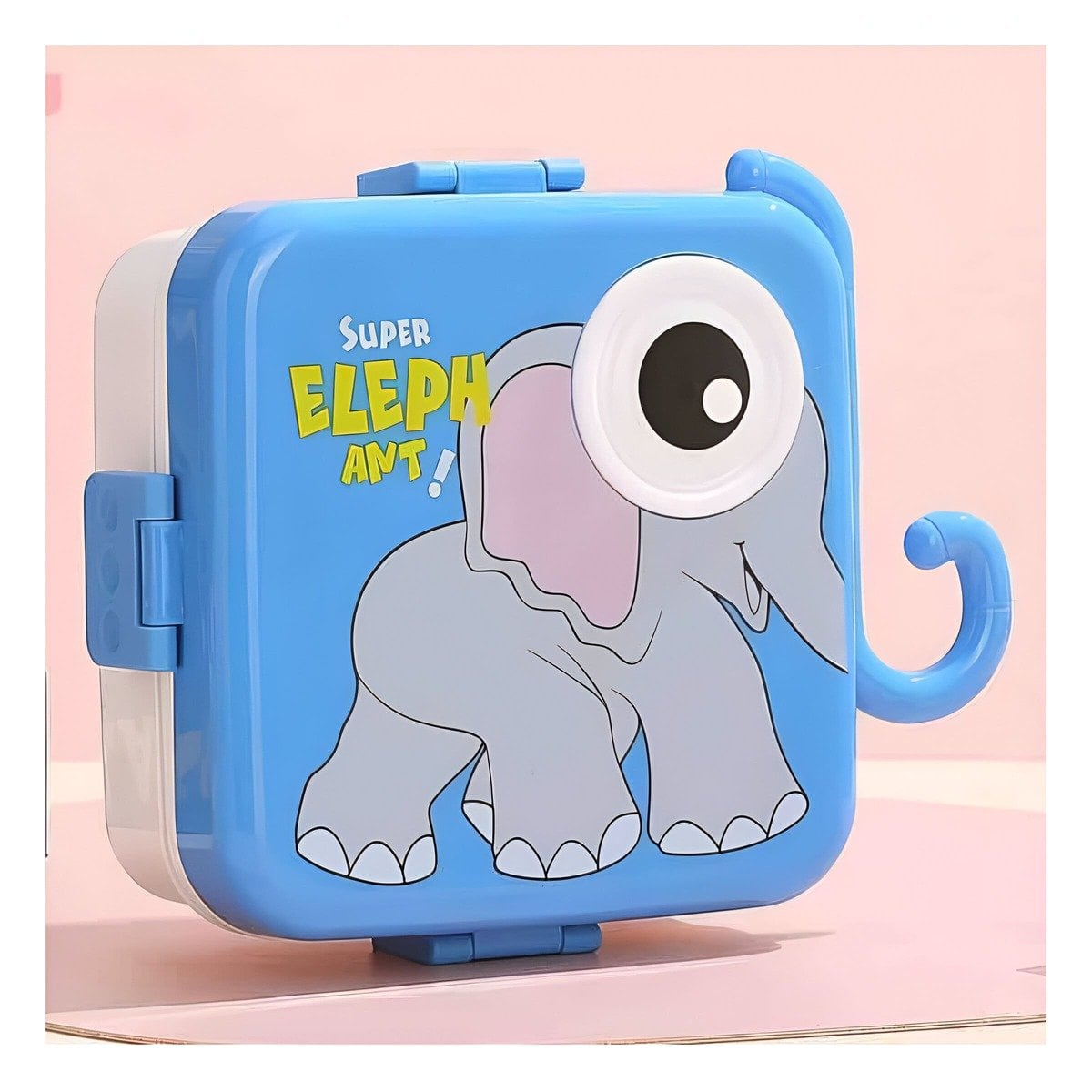 PACK4 ENVASE ESTILO ELEFANTE CON 3 COMPARTIMENTOS PARA PASTA Y SNACK AZUL - 2