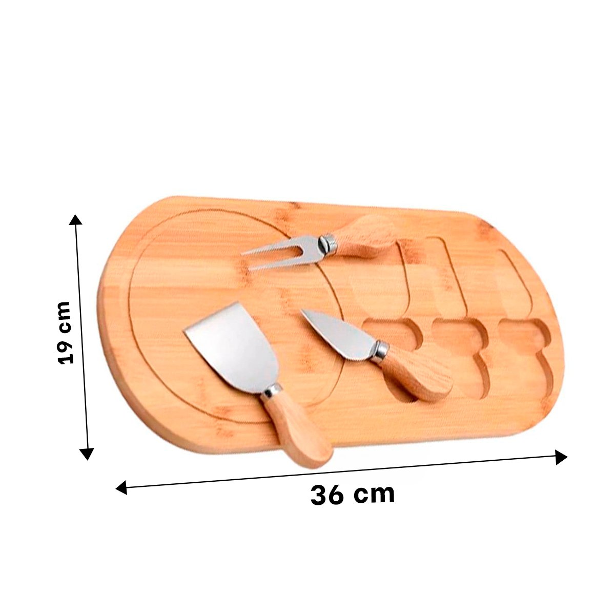 PACK6 HERRAMIENTA MULTIFUNCION PARA DEGUSTACION DE QUESOS CON CUCHILLOS MADERA Y+REGALO STICKER - 4