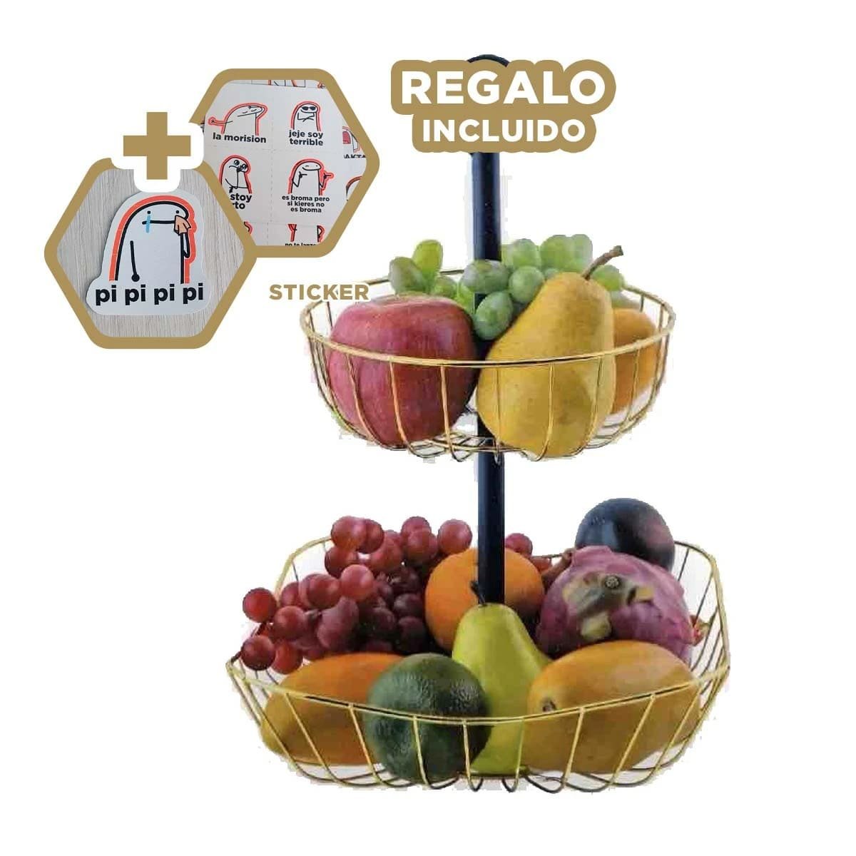 SOPORTE DECORATIVO CIRCULAR Y CUADRADO PARA EXHIBIR ALIMENTOS DORADO Y+REGALO STICKER - 1