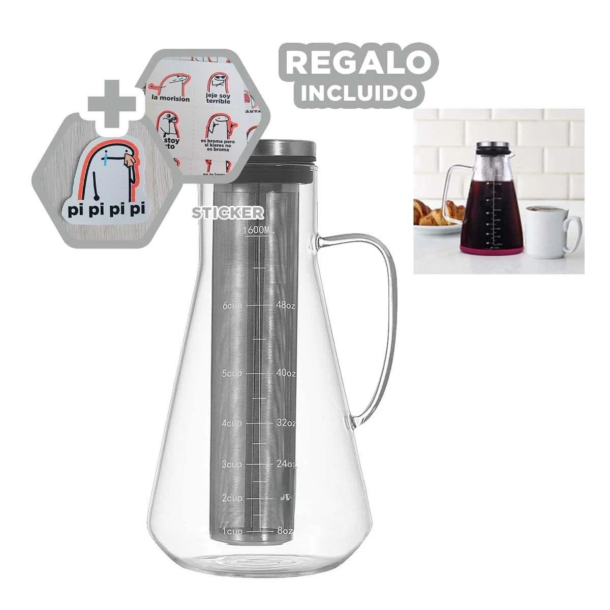 RECIPIENTE MODERNO DE VIDRIO TRANSPARENTE 26 X 13,5 CM PARA COCINA Y+REGALO STICKER - 1