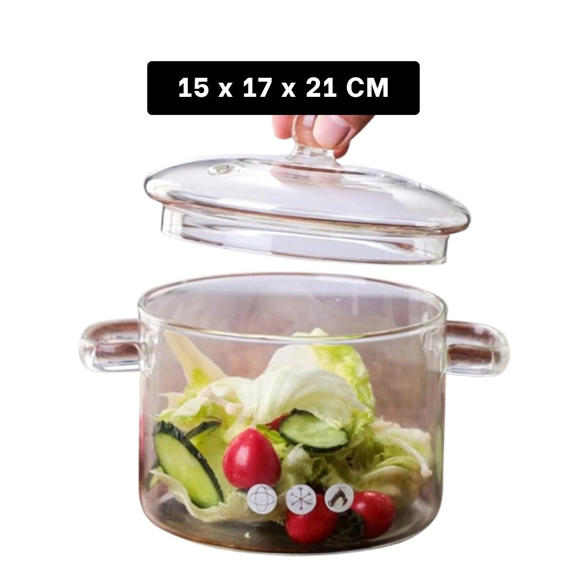 PACK6 MARMITA PARA COCINA DIARIA Y PLATOS CASEROS TRANSPARENTE 1500 ML Y+REGALO STICKER - 4