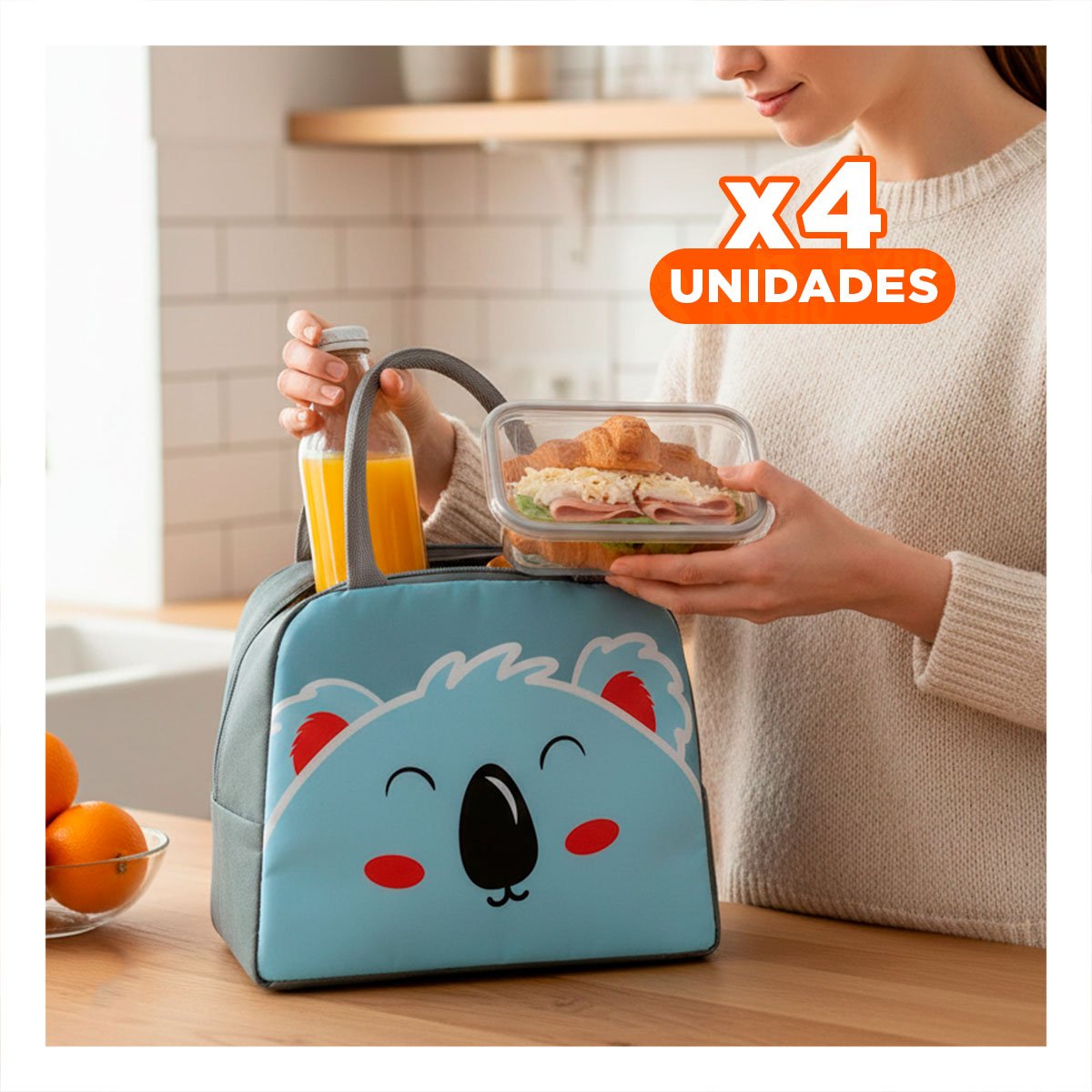 PACK4 LUNCH BOX TERMICA PERFECTA PARA PICNIC Y VIAJES KOALA PLOMO OSCURO - 1