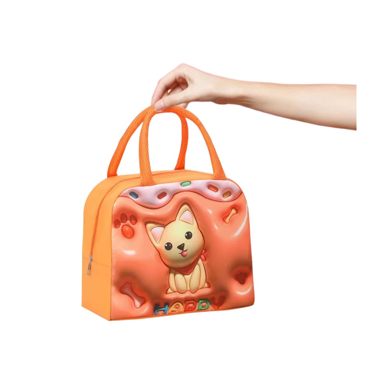 ORGANIZADOR DE COMIDAS PARA COLEGIO CON ESTILO PERRO NARANJA Y+REGALO STICKER - 3