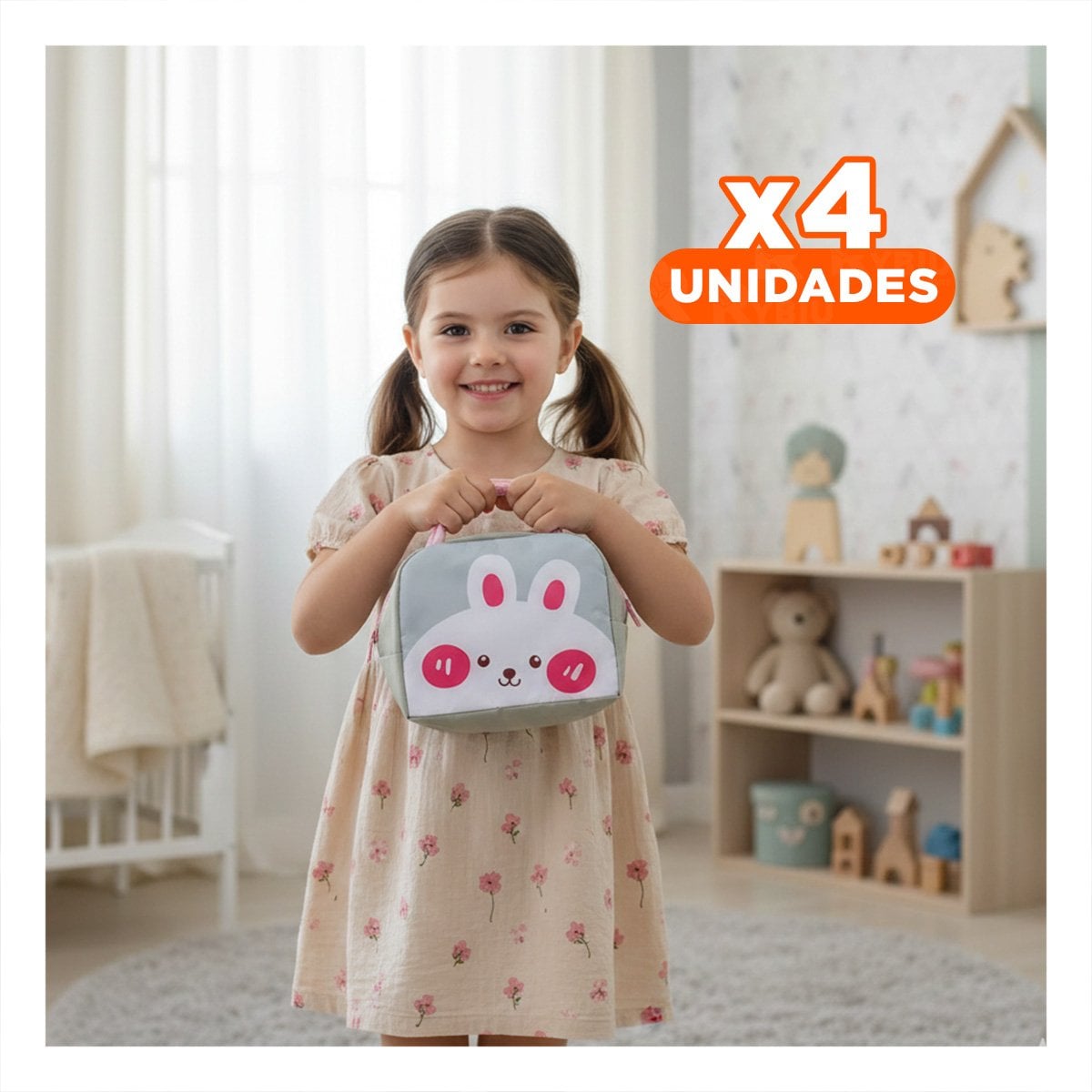 PACK4 LUNCH BOX TERMICA LIGERA Y RESISTENTE CONEJO PLOMO CLARO - 1