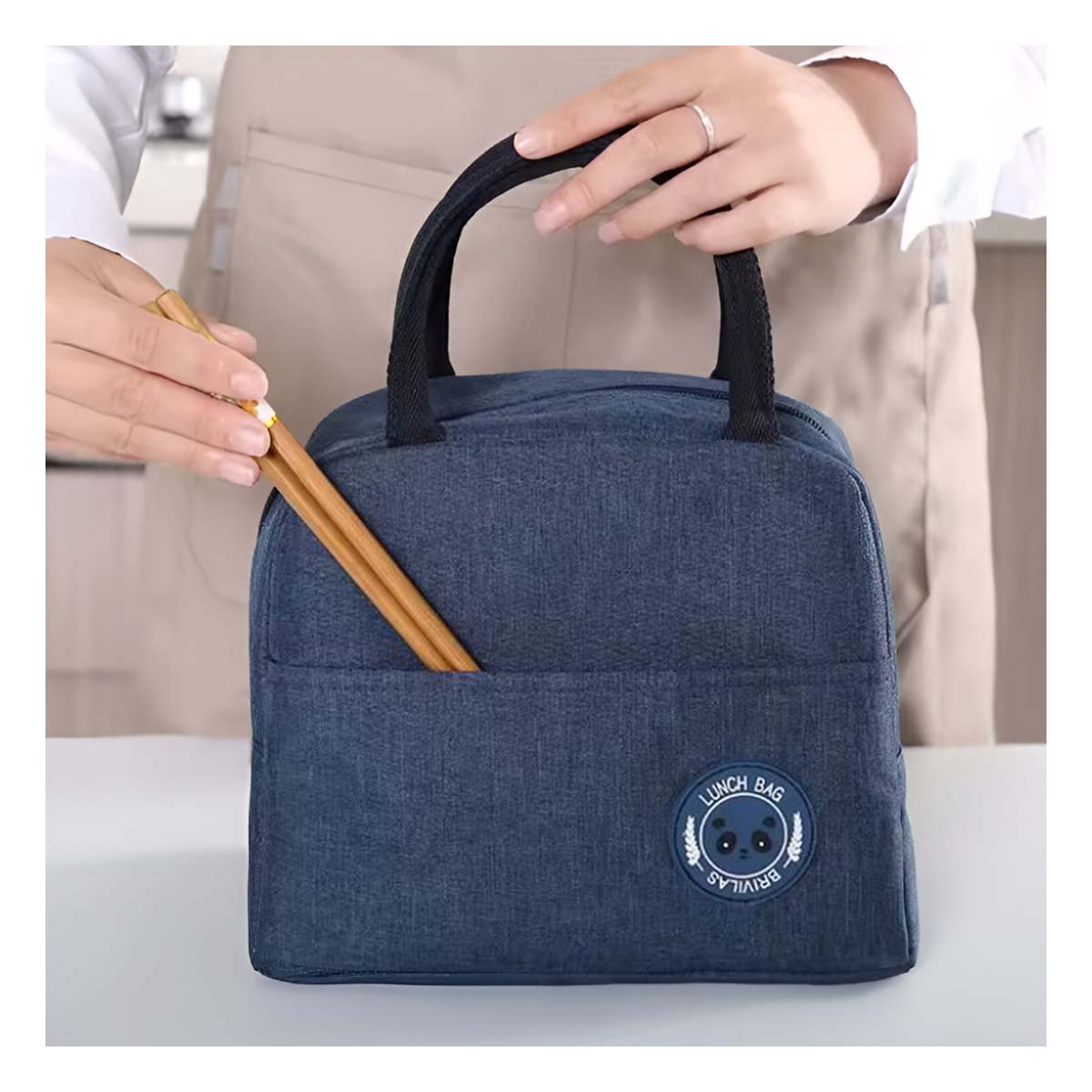 PACK6 MOCHILA TERMICA DE USO COTIDIANO CON ETIQUETA OSO AZUL MARINO - 5