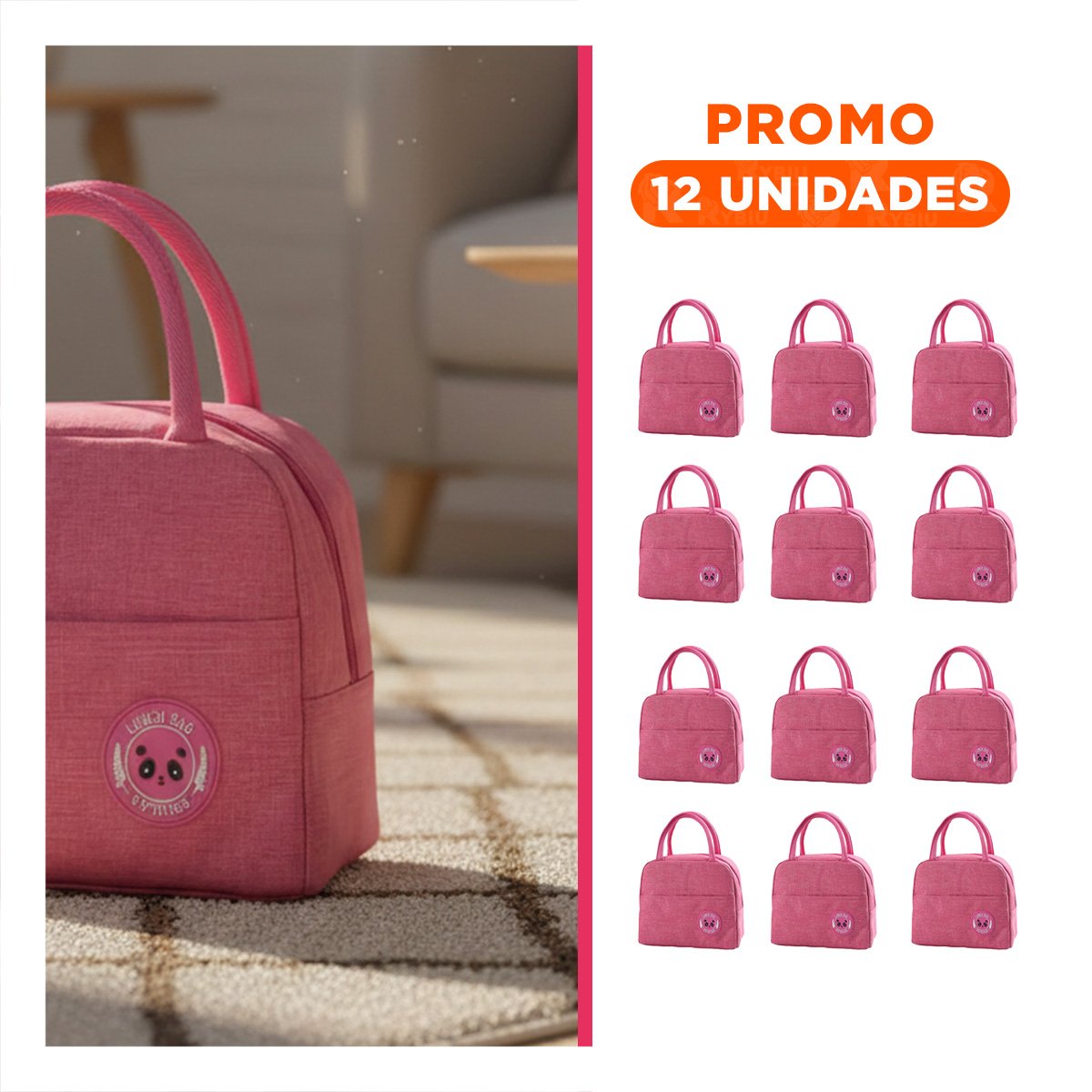 PACK12 ORGANIZADOR Y BOLSILLO EXTERIOR LIGERO Y FACIL DE LLEVAR ROSADO Y+REGALO STICKER - 1