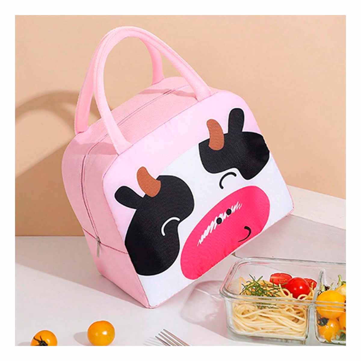 PACK6 LUNCH BOX TERMICA DE VACA CON CIERRE SEGURO ROSADO Y+REGALO STICKER - 5