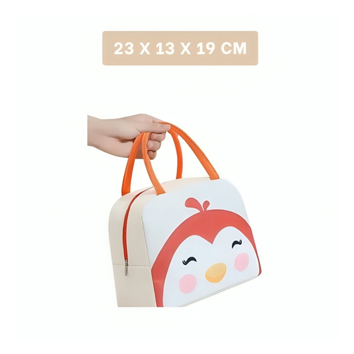 PACK2 ESTUCHE DE COMIDA TERMICO FACIL DE GUARDAR EN MOCHILAS PINGUINO BEIGE Y+PAPEL REGALO - 4