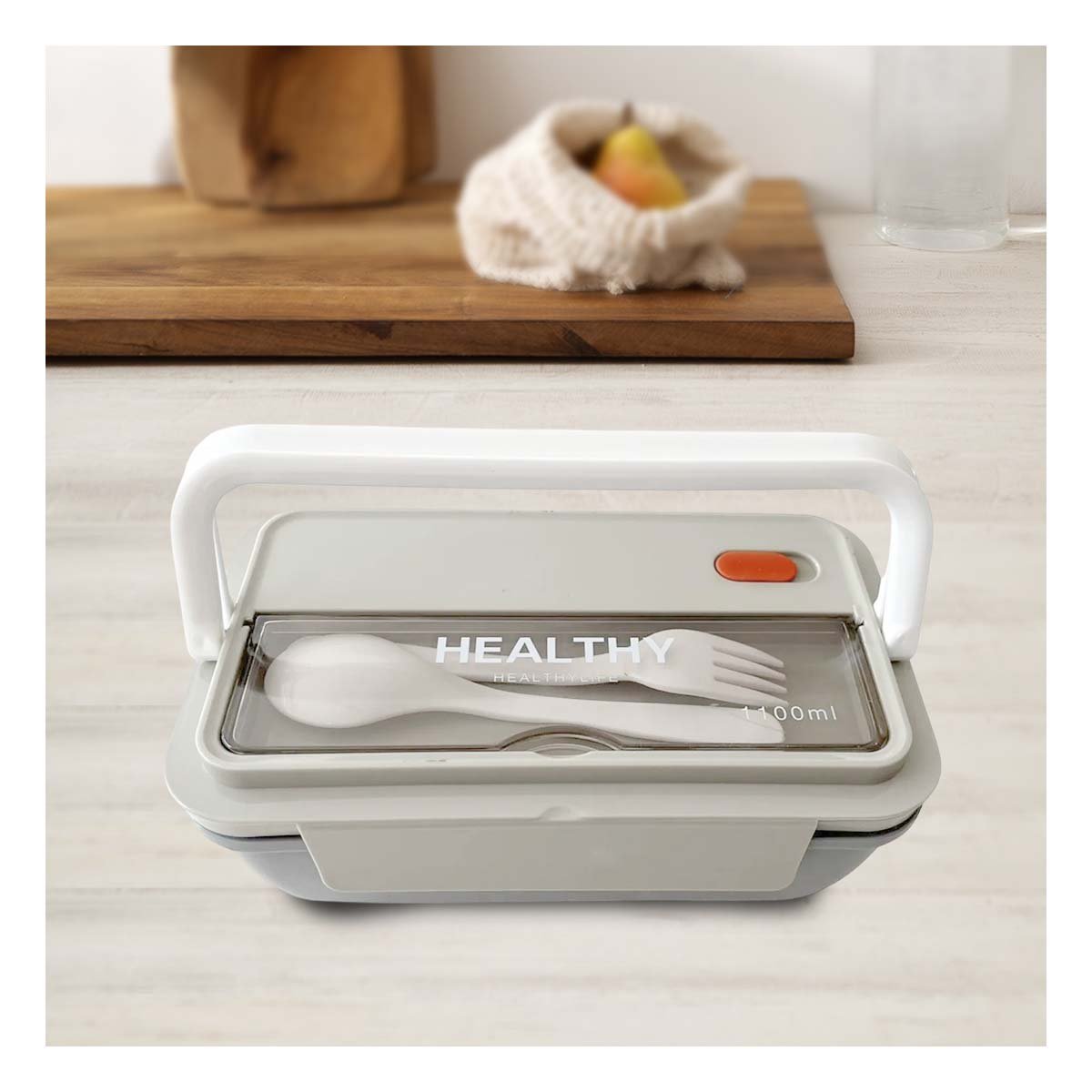 PACK2 CONSERVADOR HERMETICO PARA COCINA ORGANIZADA 1100ML Y CUBIERTOS PLOMO Y+PAPEL REGALO - 5
